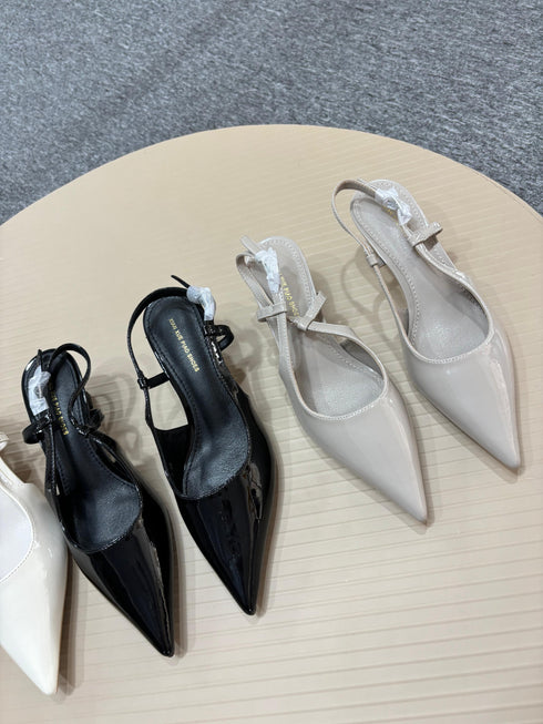 Women Classic Pointed Toe Buckle Strap Kitten Heels